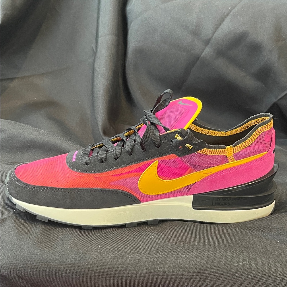 Nike Black and Pink Sneakers with Yellow Swoosh - Picture 8 of 9